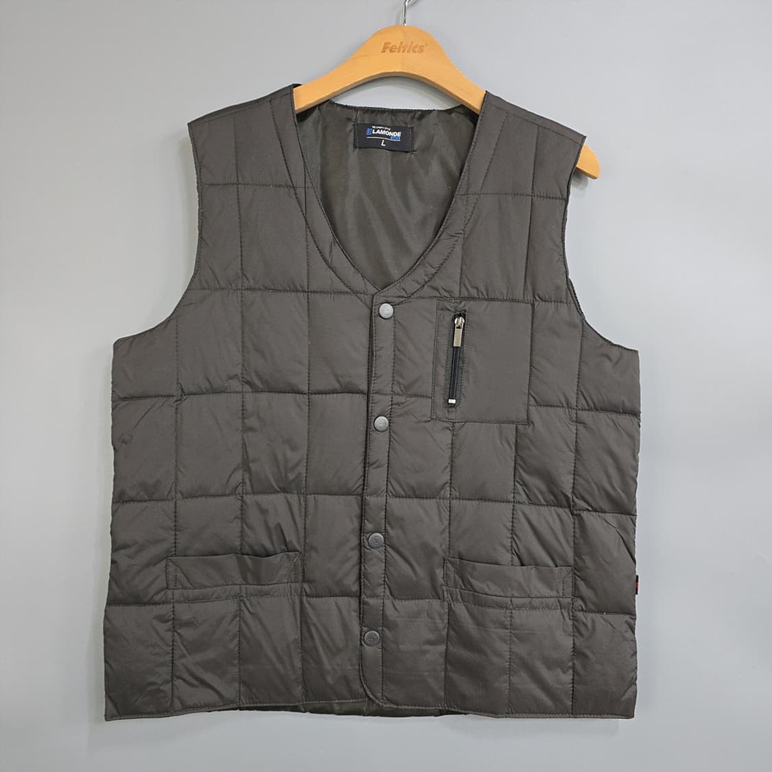 라몽드 경량 다운 조끼 카키 L 상품이미지1