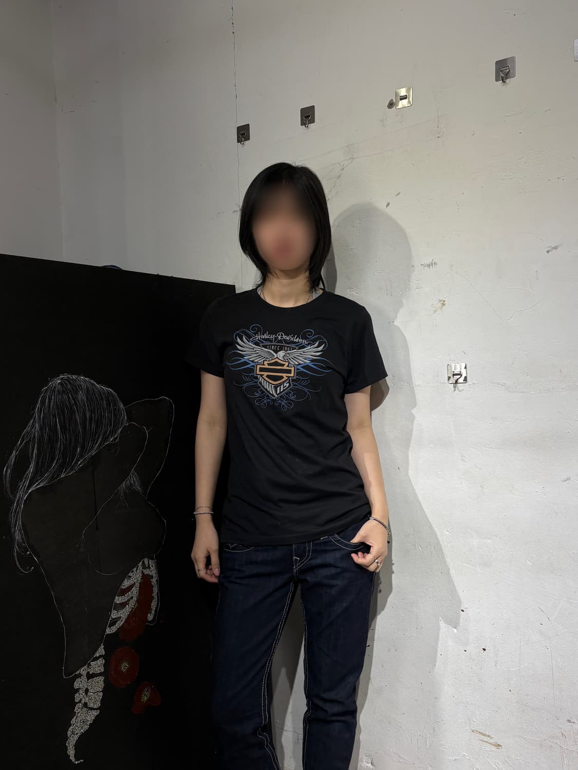 할리데이비슨 y2k 와투케 빅로고 반팔 티셔츠 상품이미지1