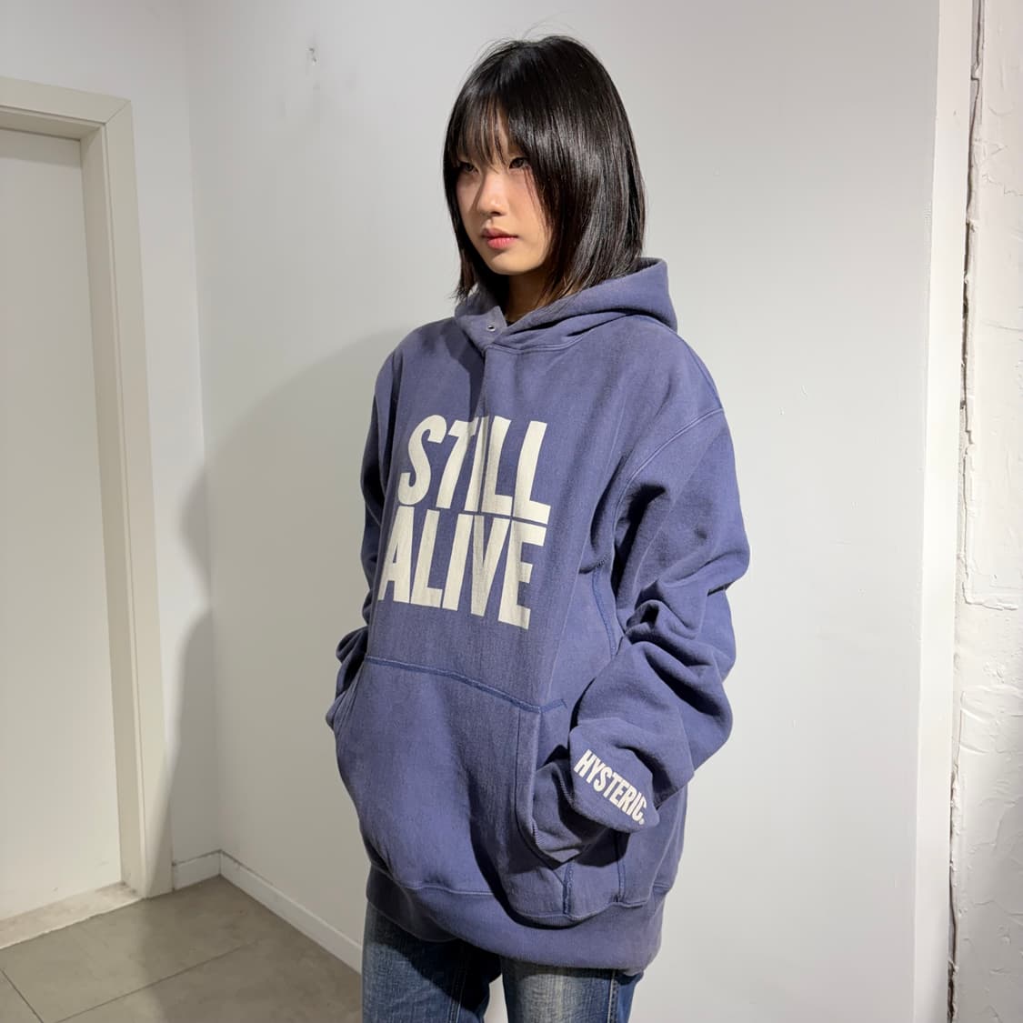 00s 히스테릭 글래머 still alive 오버핏 후드티 상품이미지1