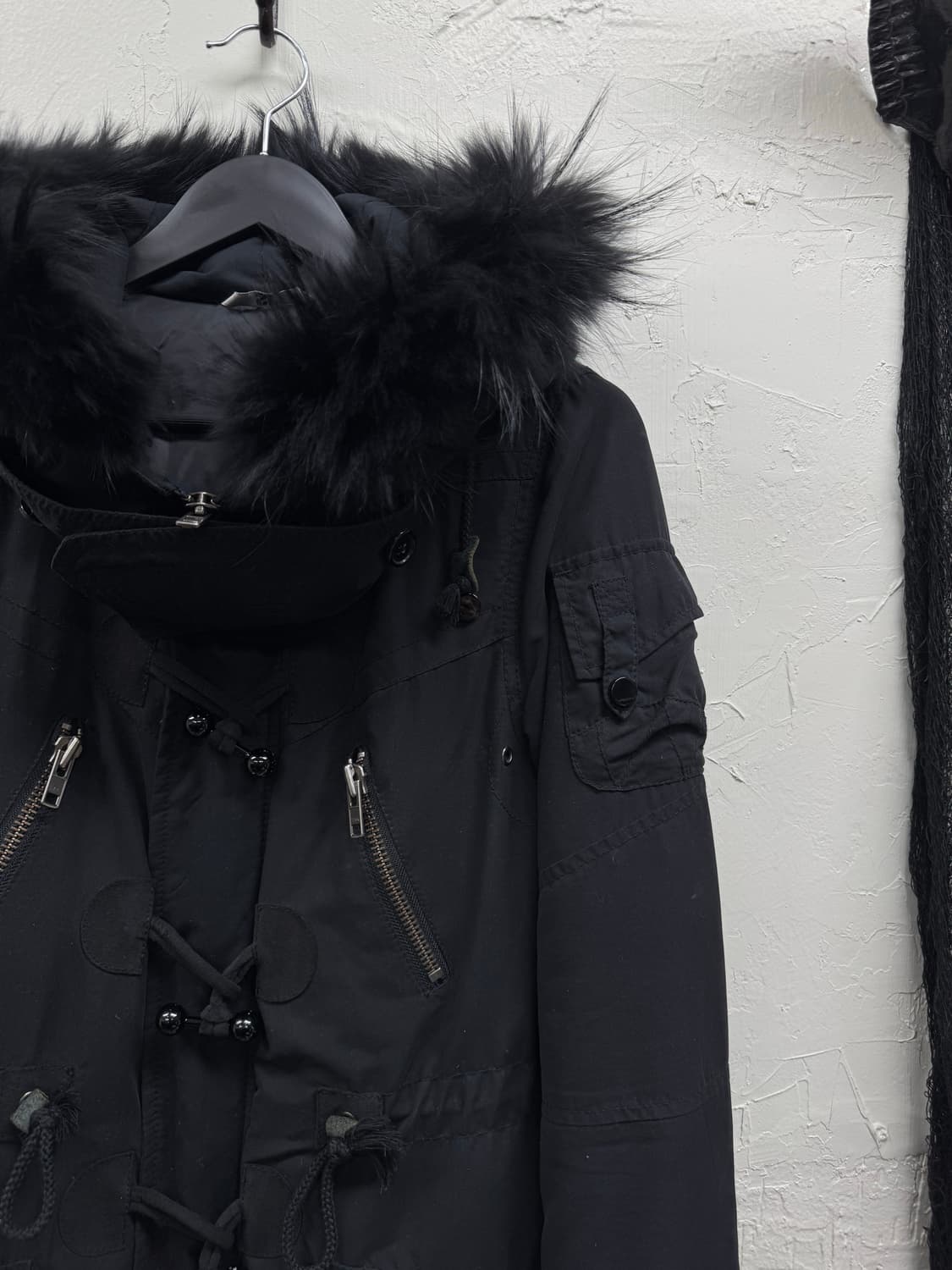 Sly black trimming fur mods coat 상품이미지4