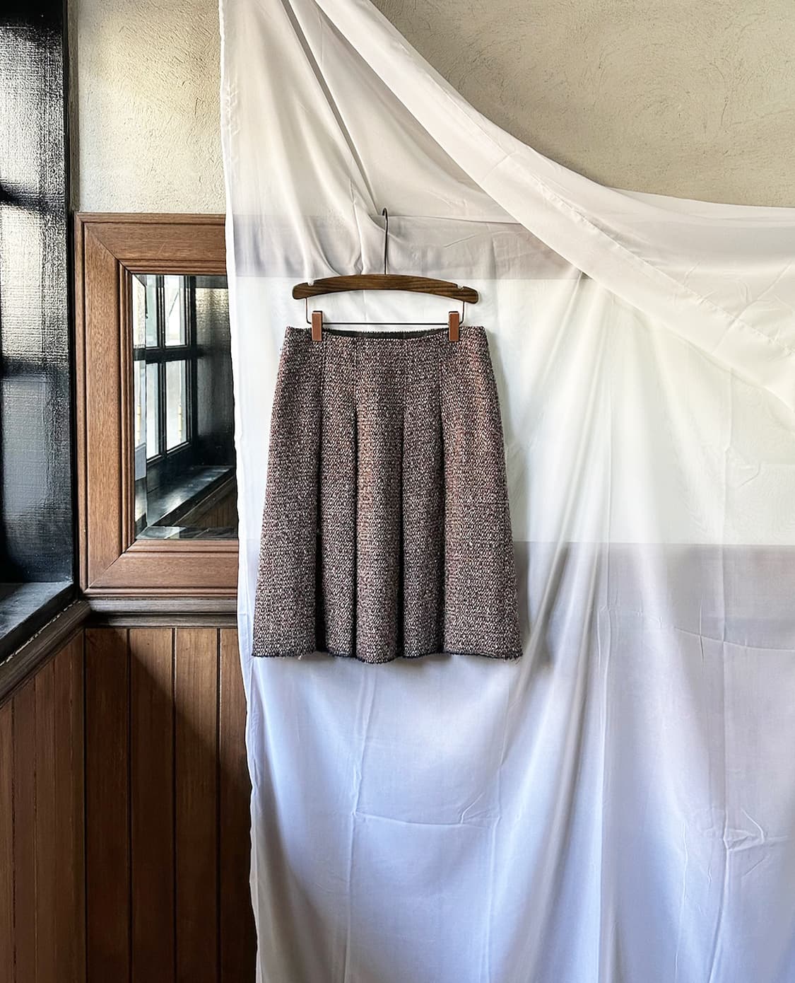 BURBERRY LONDON tweed pleated skirt 상품이미지4