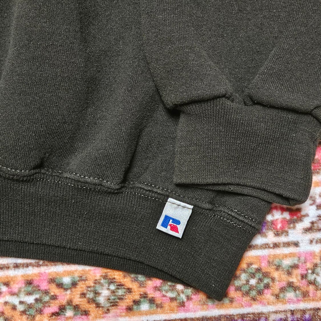 90s 러셀 레터링 스웻 아미 그린 (XL) 상품이미지4