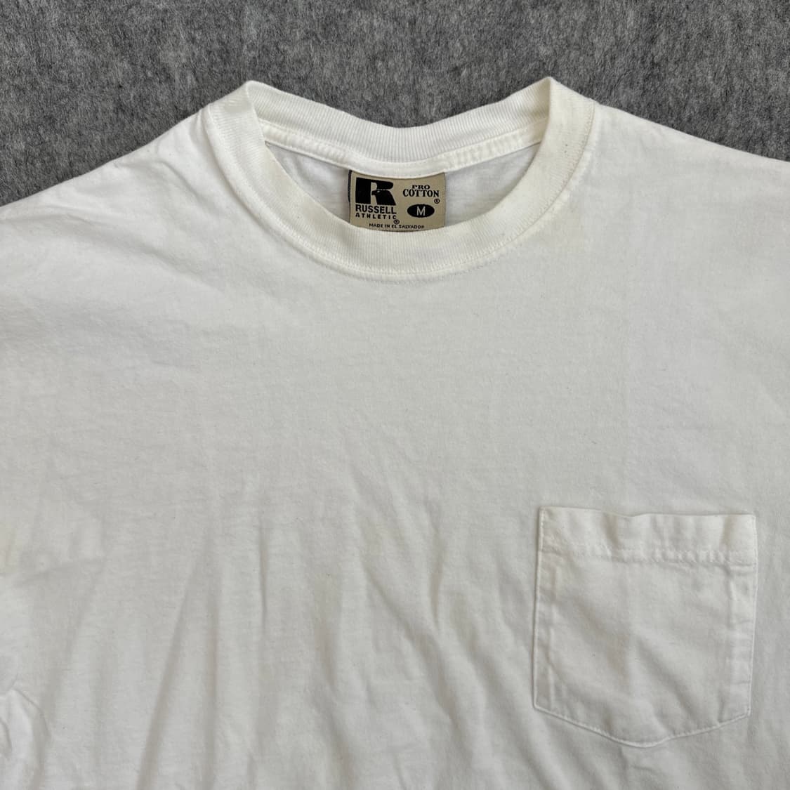 빈티지 러셀 애슬레틱 PRO 코튼 포켓 티셔츠 M 오버사이즈 화이트  상품이미지2