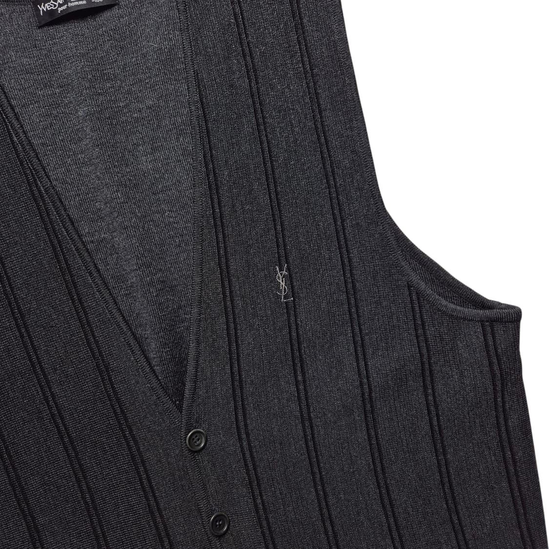 [100] 입생로랑 스트라이프 버튼 니트베스트 상품이미지5