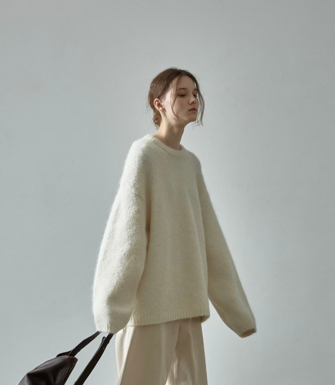 새상품)파사드패턴 알파카클라우드니트 아이보리 상품이미지1