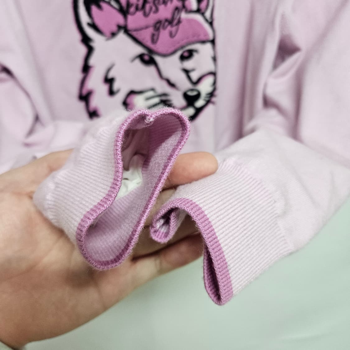 S 메종키츠네 골프 베이비핑크 니트 상품이미지5