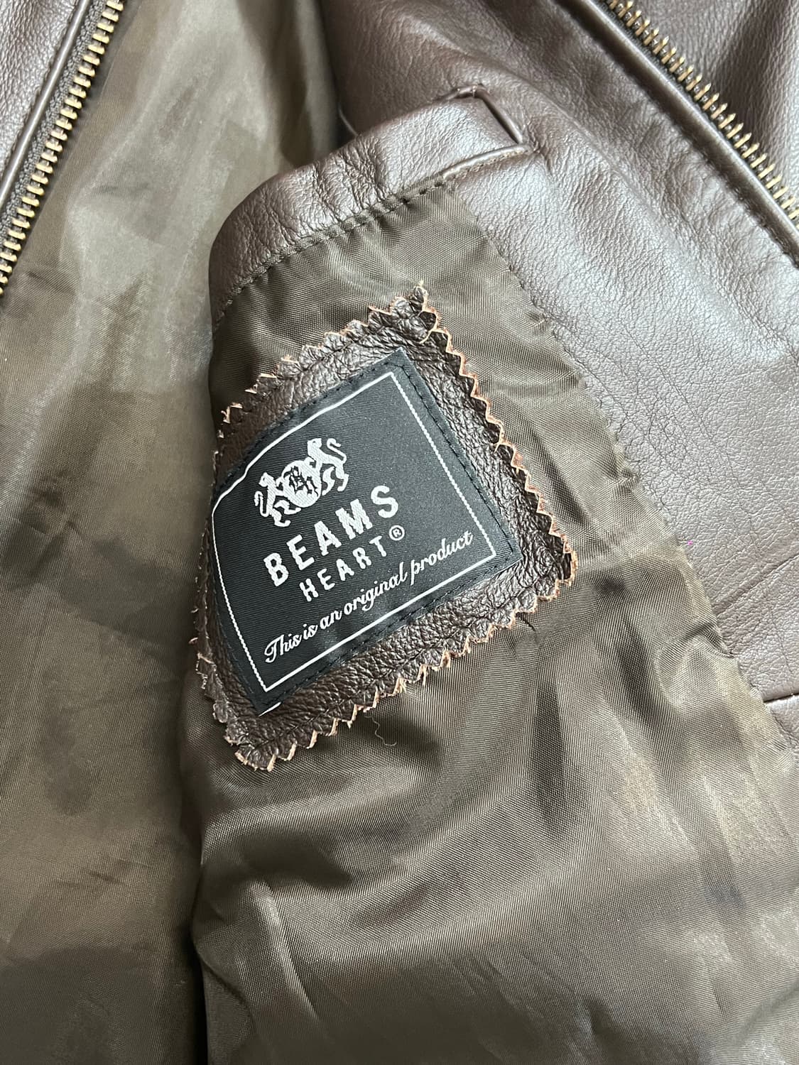 Beams Heart Cow Leather Cafe Racer Jacke 상품이미지5