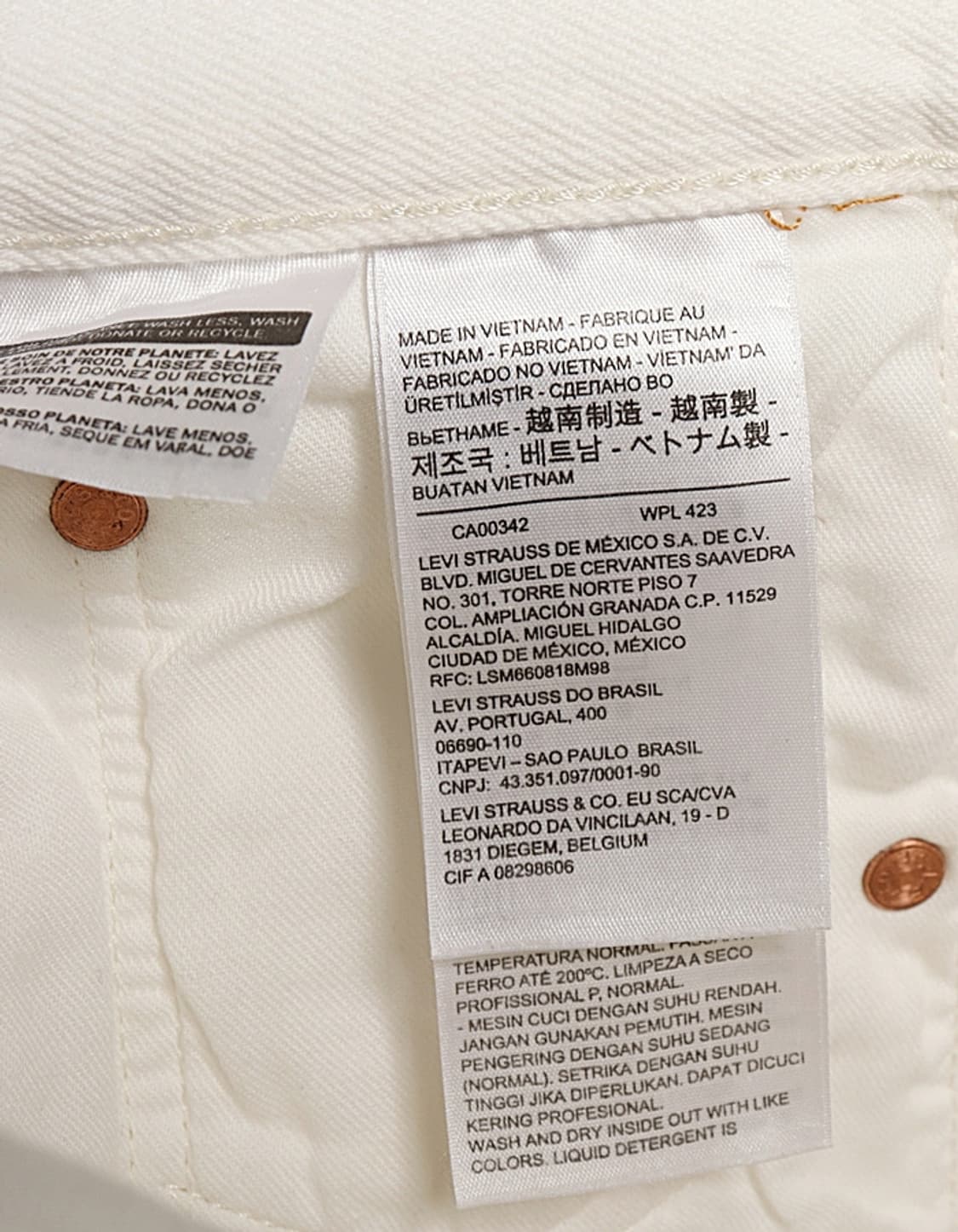 Levi's 501 White Denim Pant (30) 상품이미지9