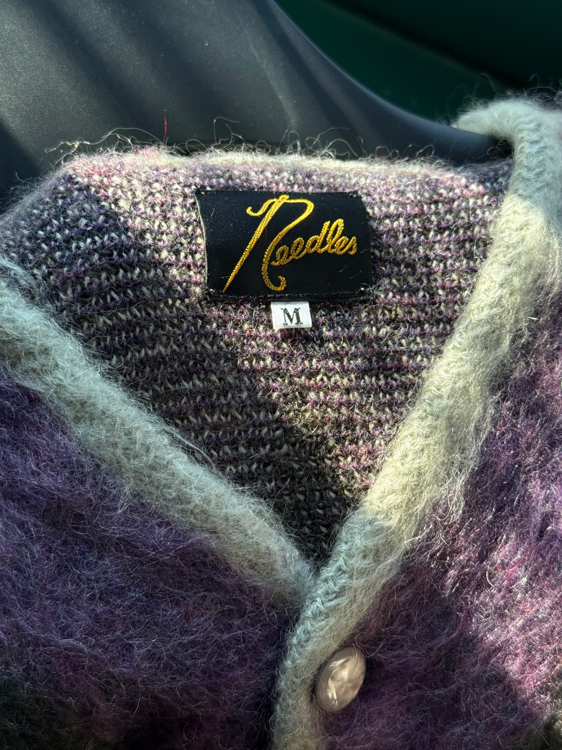Needles 니들스 모헤어 가디건 퍼플 아가일  상품이미지1