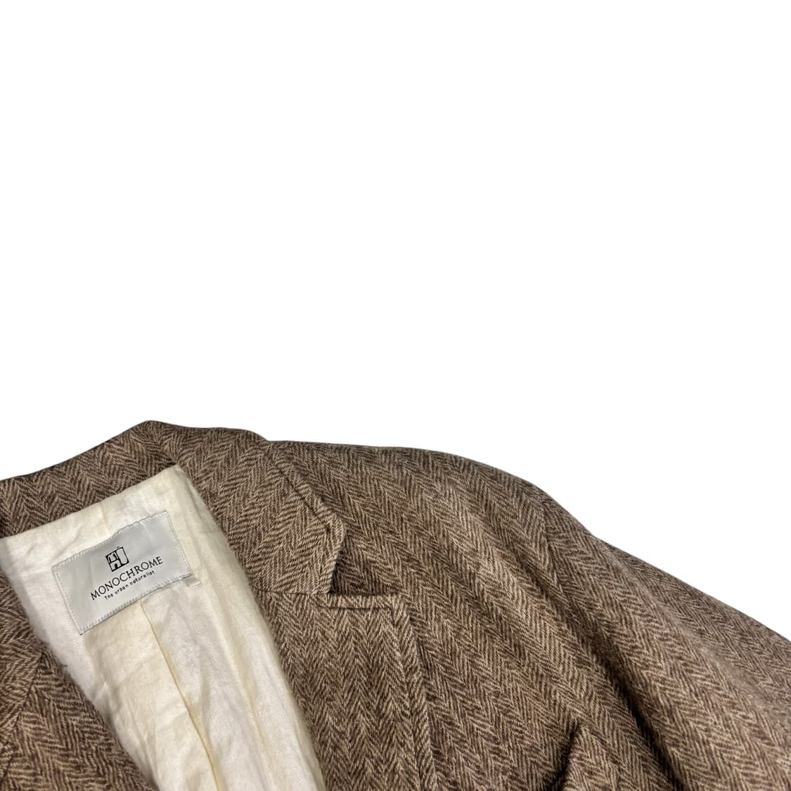 모노크롬 헤링본 싱글 코트 상품이미지3