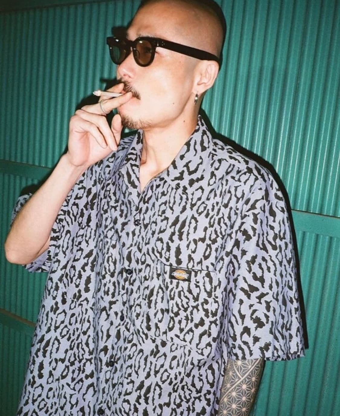 [S][100] 와코마리아 x 디키즈 워크셔츠 레오파드 상품이미지9
