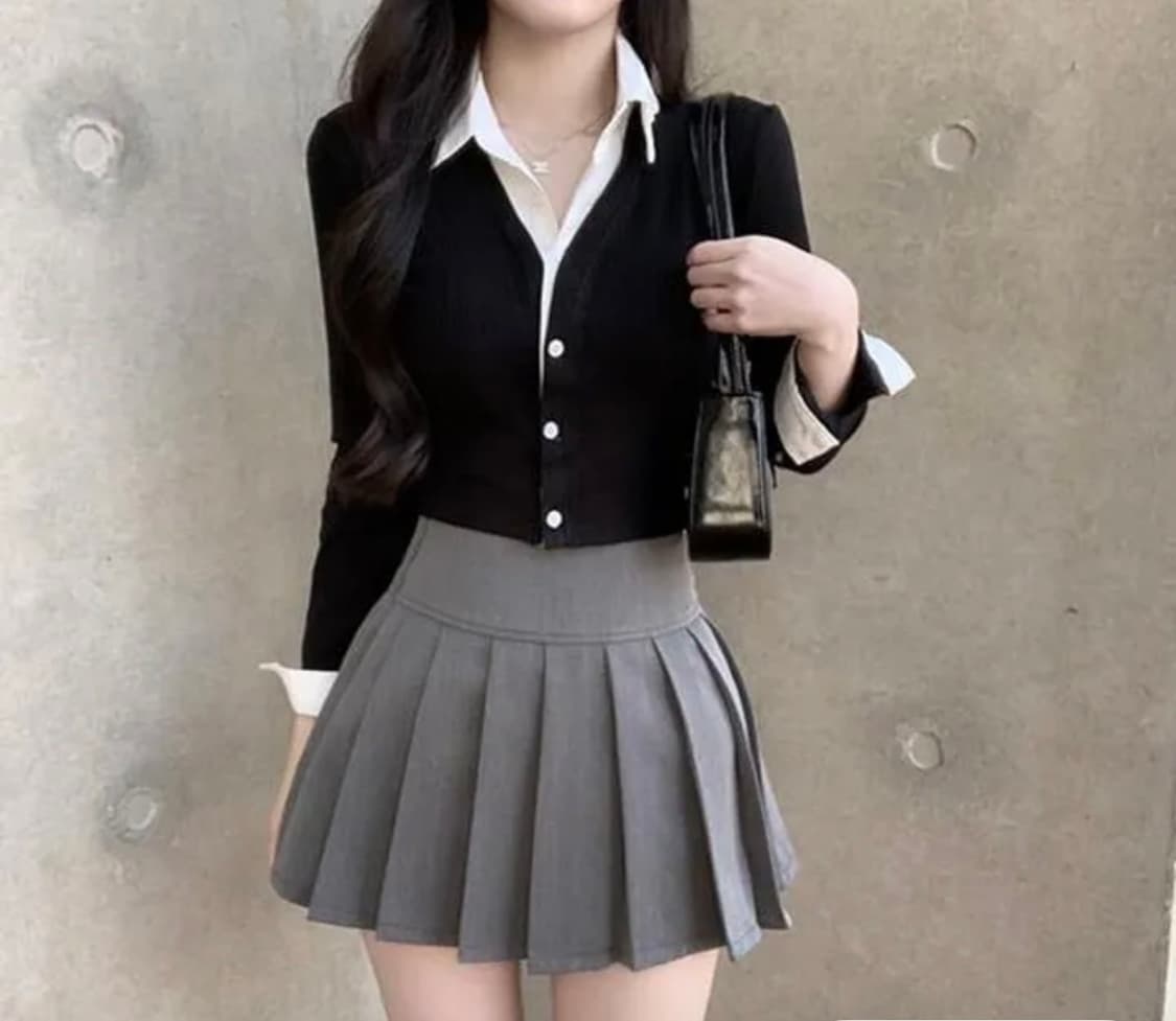 블러핏 스쿨룩 디젤 테니스 플리츠 A라인 미니스커트 상품이미지2