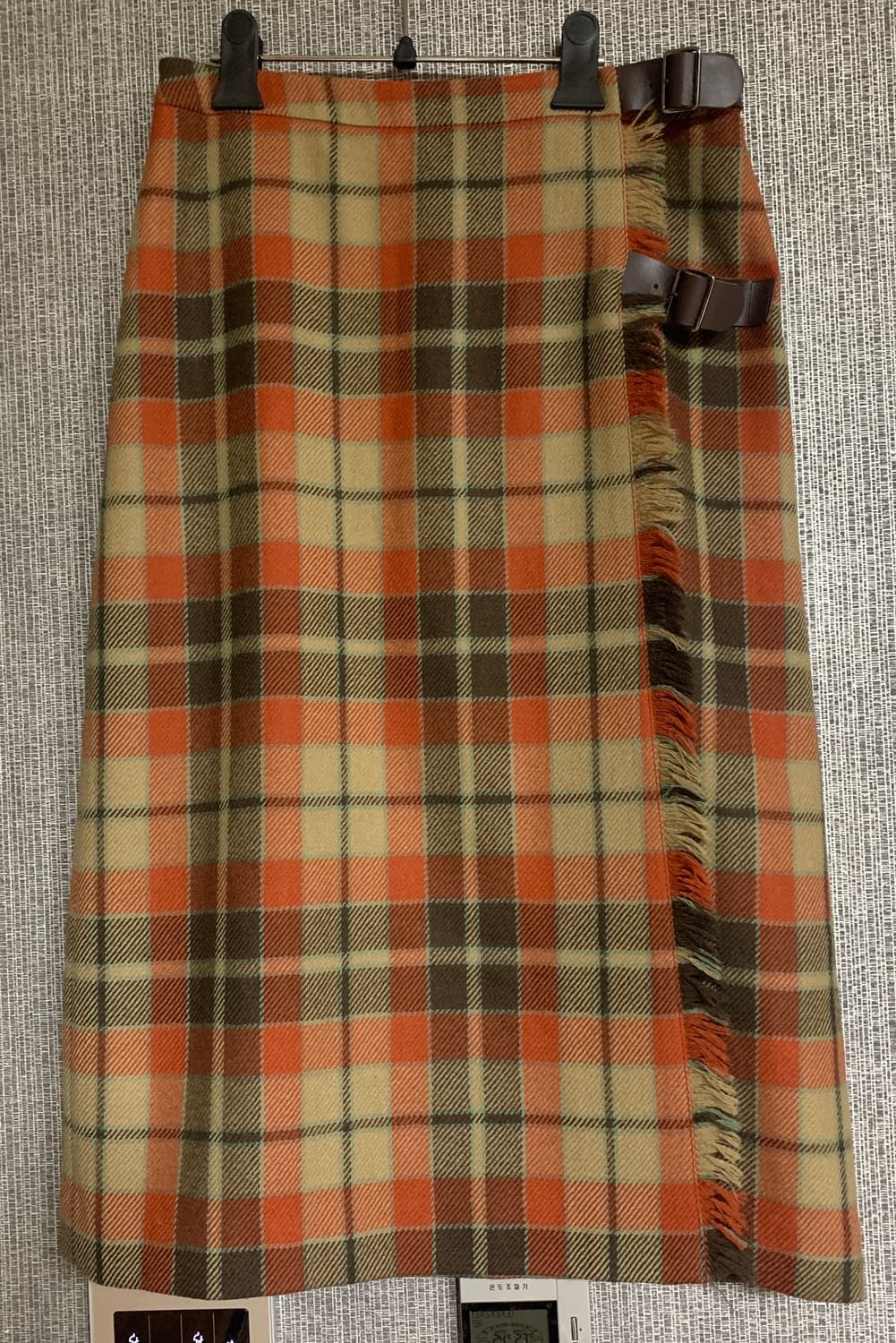 IVY HOUSE 체크 랩 스커트 목도리 퍼플러 세트 모 100% 상품이미지1