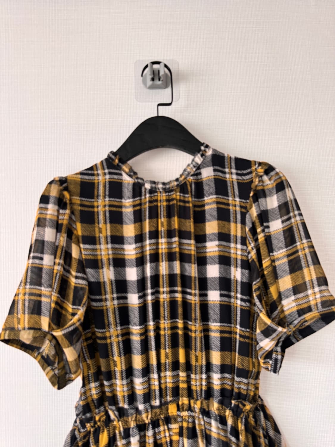 새상품 JUST 체크 롱 원피스 XS(55사이즈,44가능) 상품이미지3