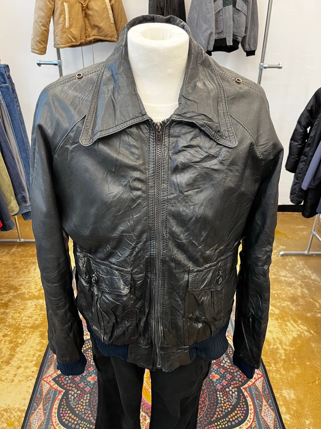 Echtes Leder 리얼 레더 블루종 자켓 상품이미지2