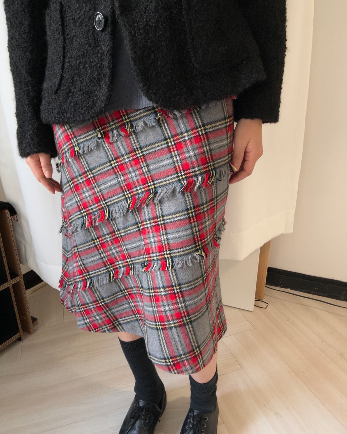[HARTFORD] Wool 90% Check Skirt 상품이미지10