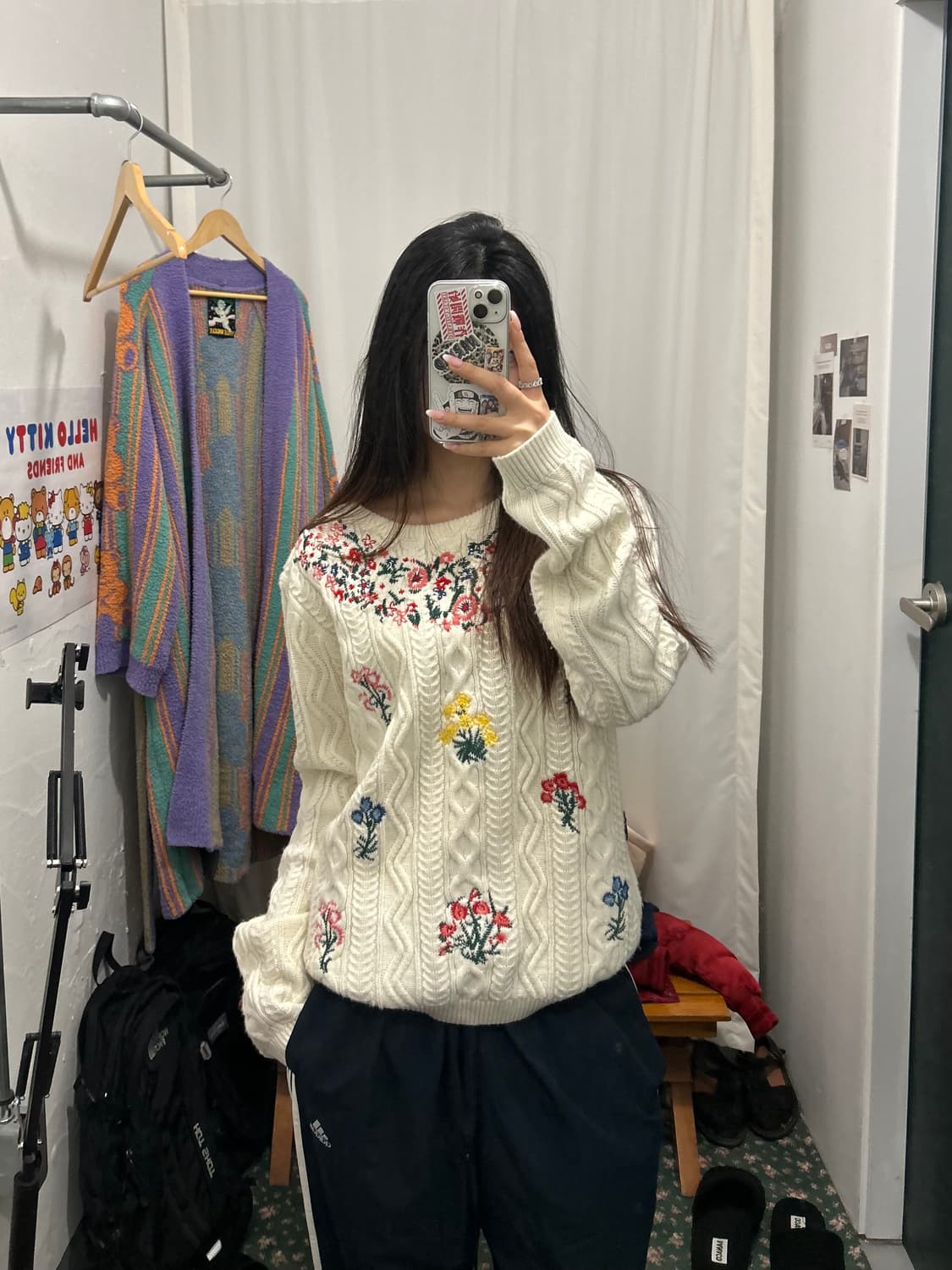 빈티지 케이블 꽃자수 니트 상품이미지3
