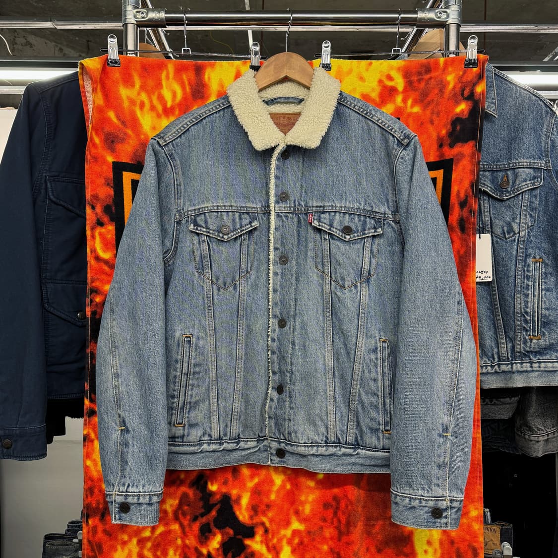 리바이스 라이트 블루 쉐르파 트러커 데님 자켓 (M)  상품이미지1