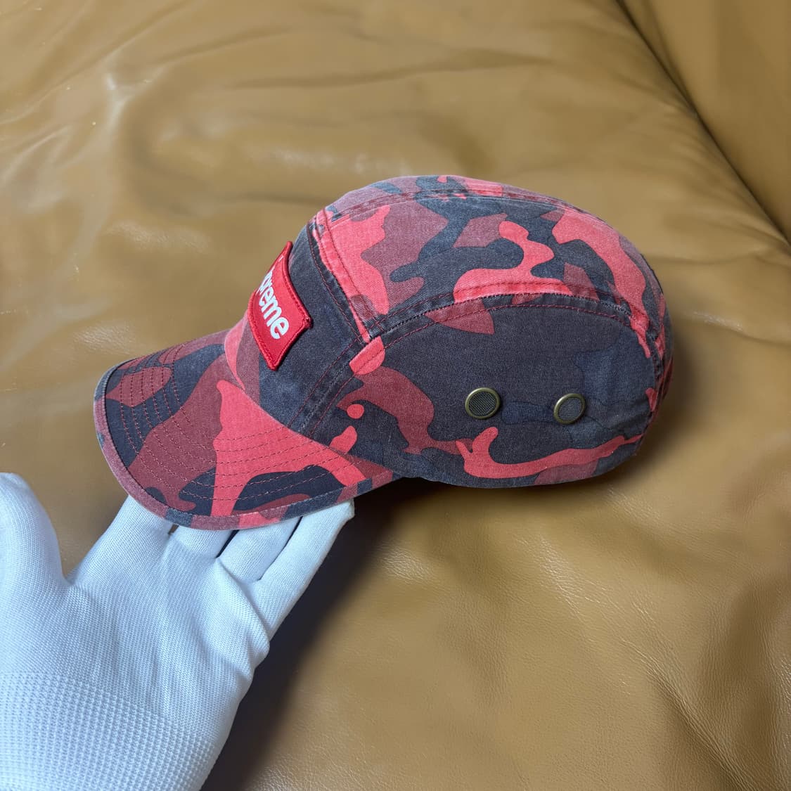 슈프림 캠프캡 모자 박스로고 23ss 밀리터리 카모 레드 상품이미지4