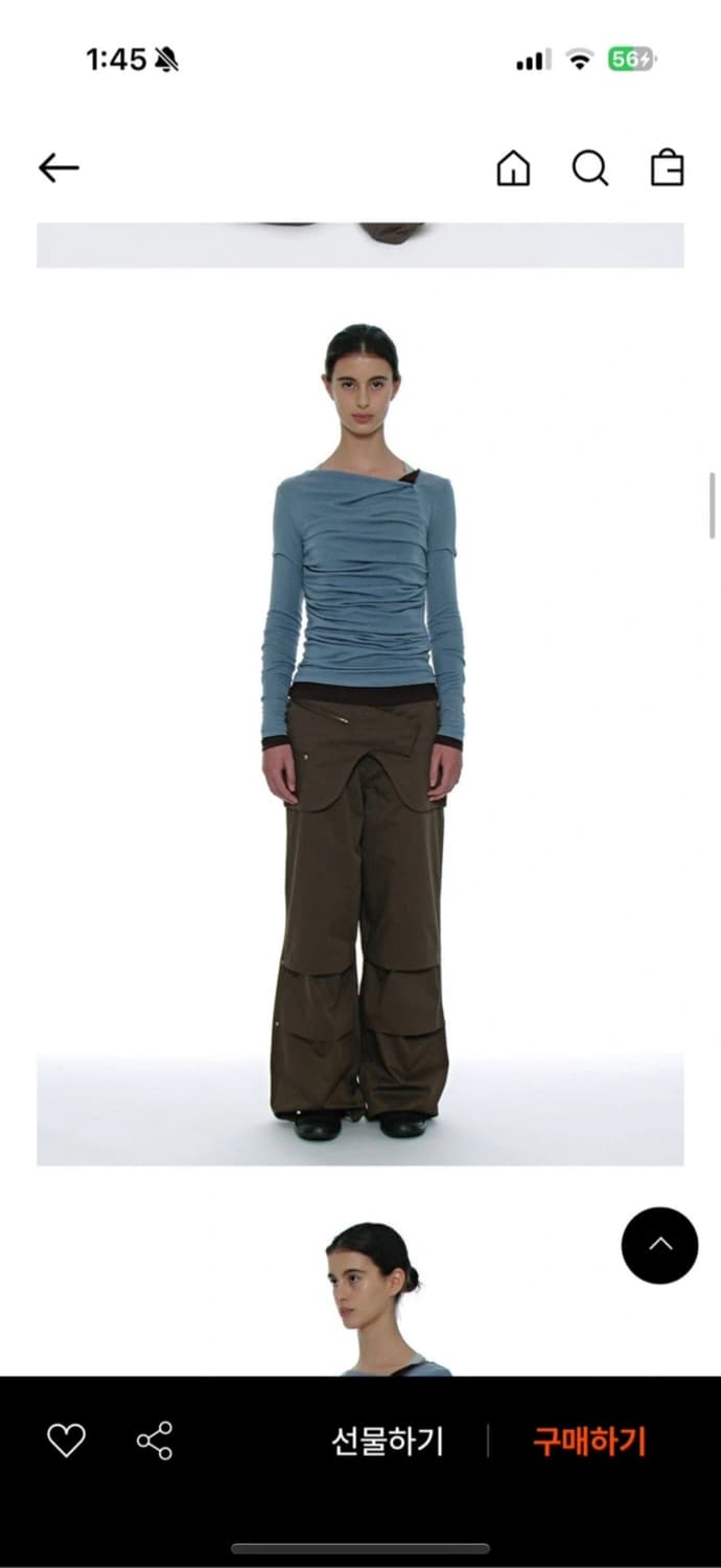 파르티멘토 레이어드 파라슈트 팬트 브라운s 상품이미지3