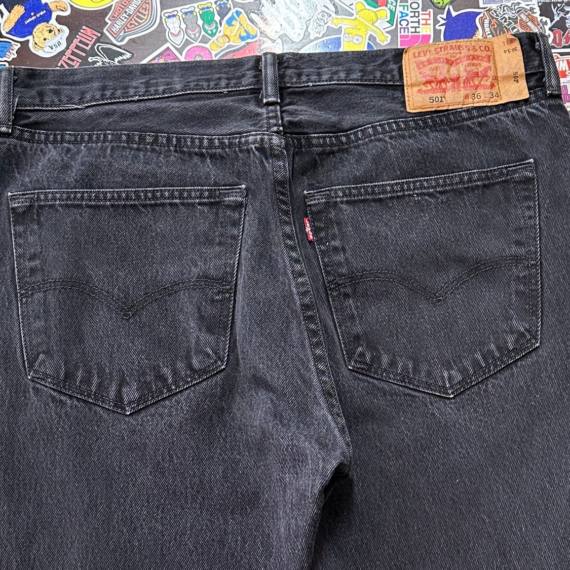 리바이스 501 블랙 진 데님 팬츠 36 상품이미지3