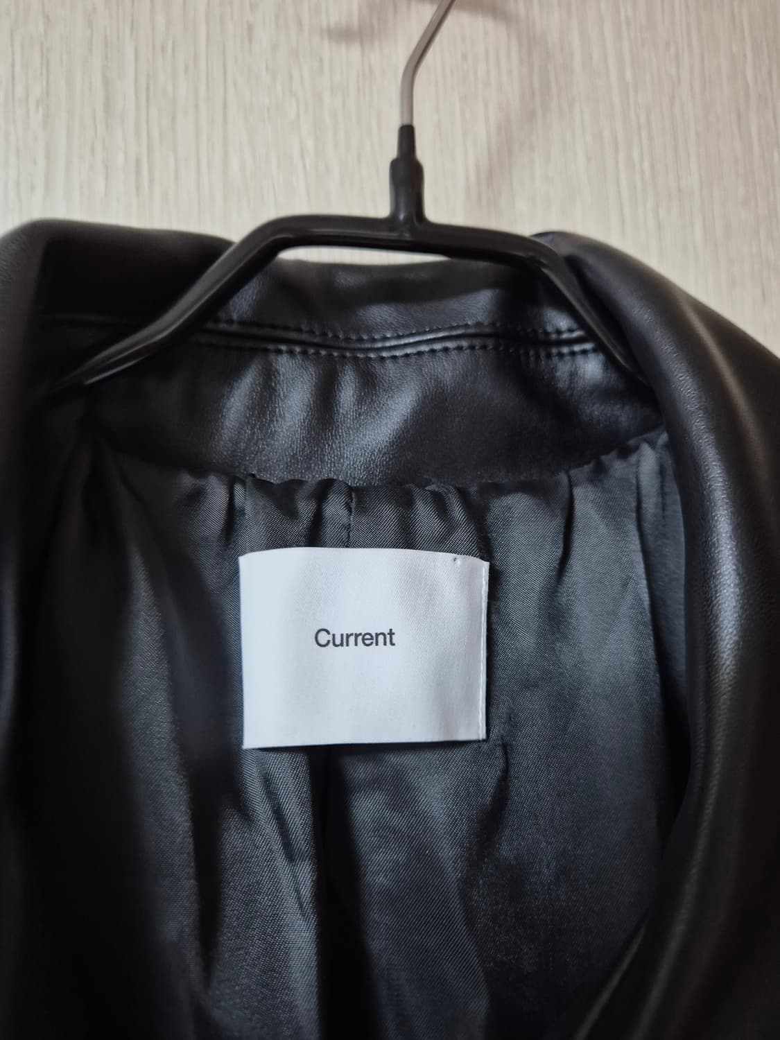 커렌트 블랙 레더 롱 트렌치 코트 가죽코트 상품이미지7