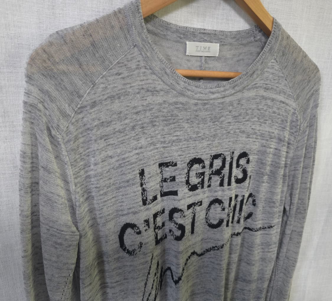 타임 한섬 정품 린넨 니트 여름 긴팔 얇은 그레이 여성 90 44 55 상품이미지3