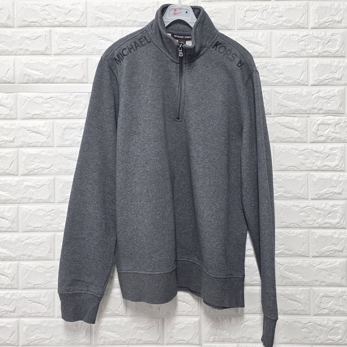 택포_ 마이클 코어스 반집업 맨투맨 L 차콜 상품이미지1