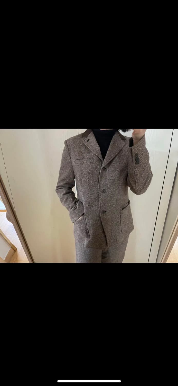 비꼴리끄 헤링본 브라운 자켓 팬츠 원피스 셋업 하객룩 승마복 라보빈티지 상품이미지7