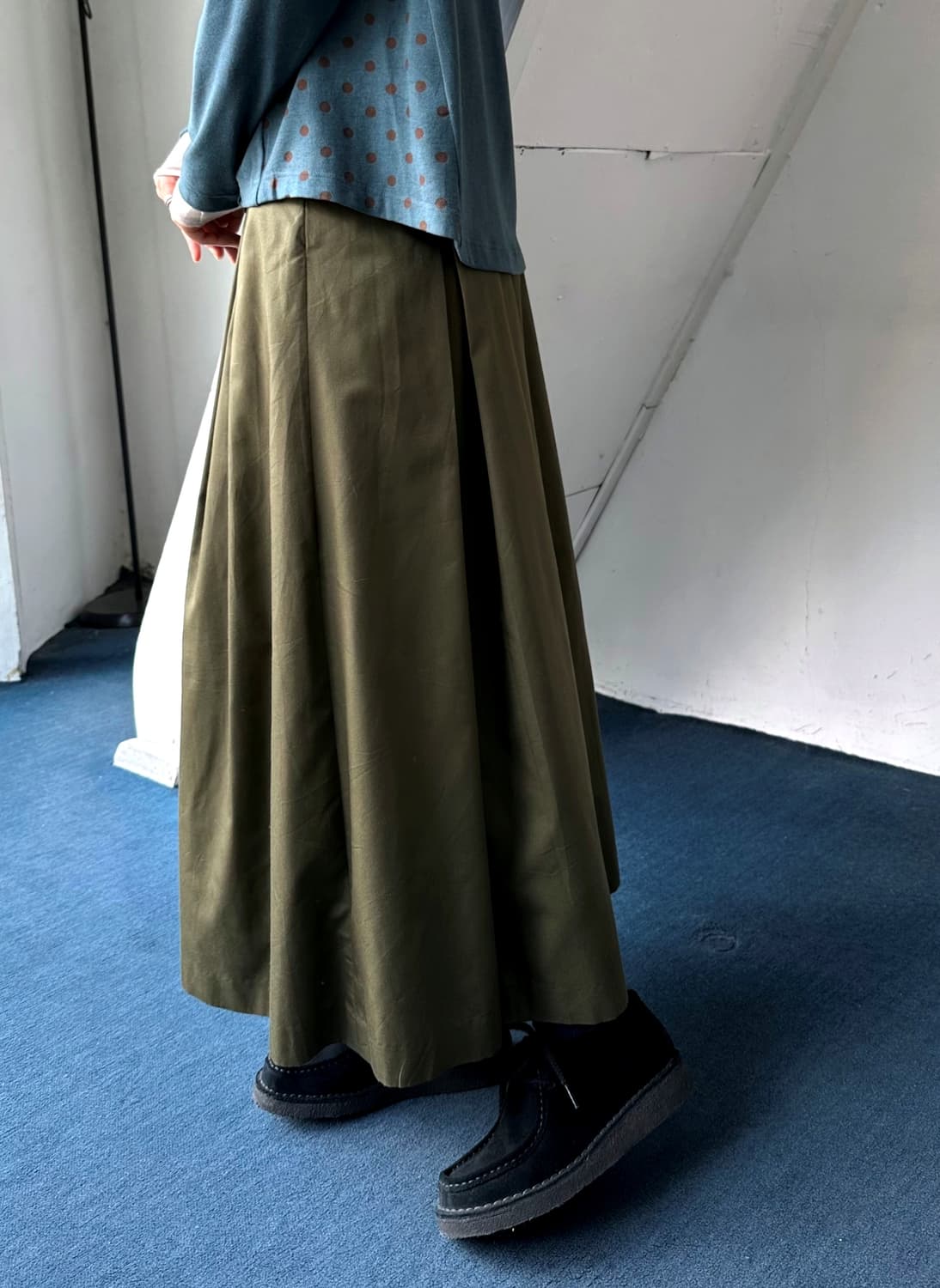 Cotton wide silhouette long skirt 상품이미지4