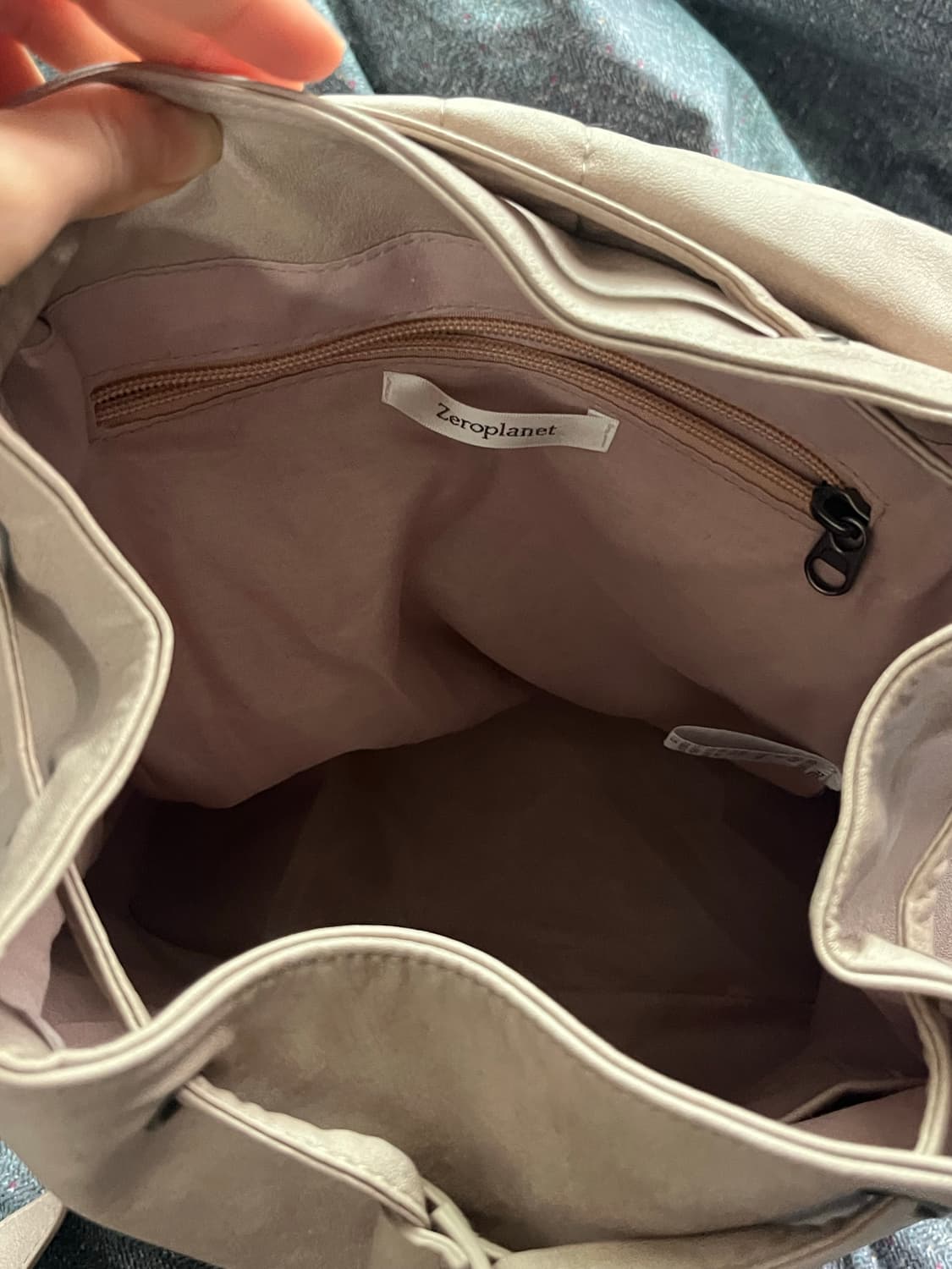 제로플래닛 비건 레자 셔링 백팩 핑크 상품이미지5