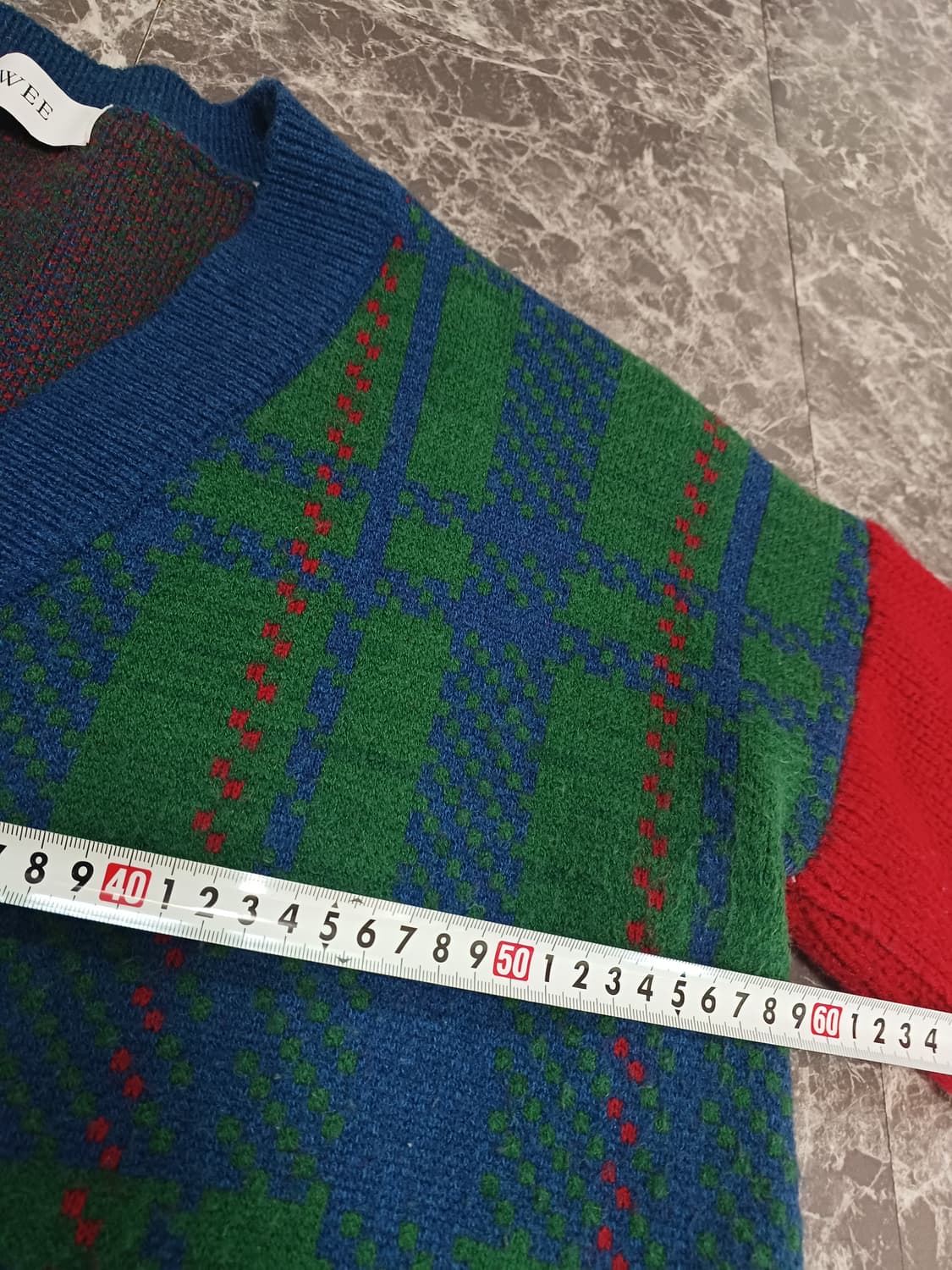 TWEE 멀티컬러 아가일 크롭 가디건 상품이미지7