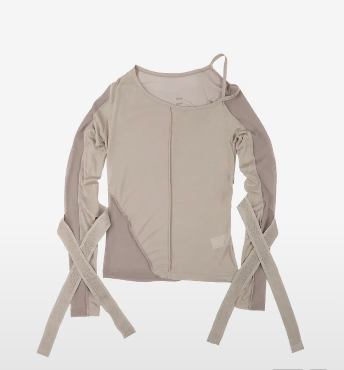 오호스 Bandage Mesh T-shirt / Brown 상품이미지1