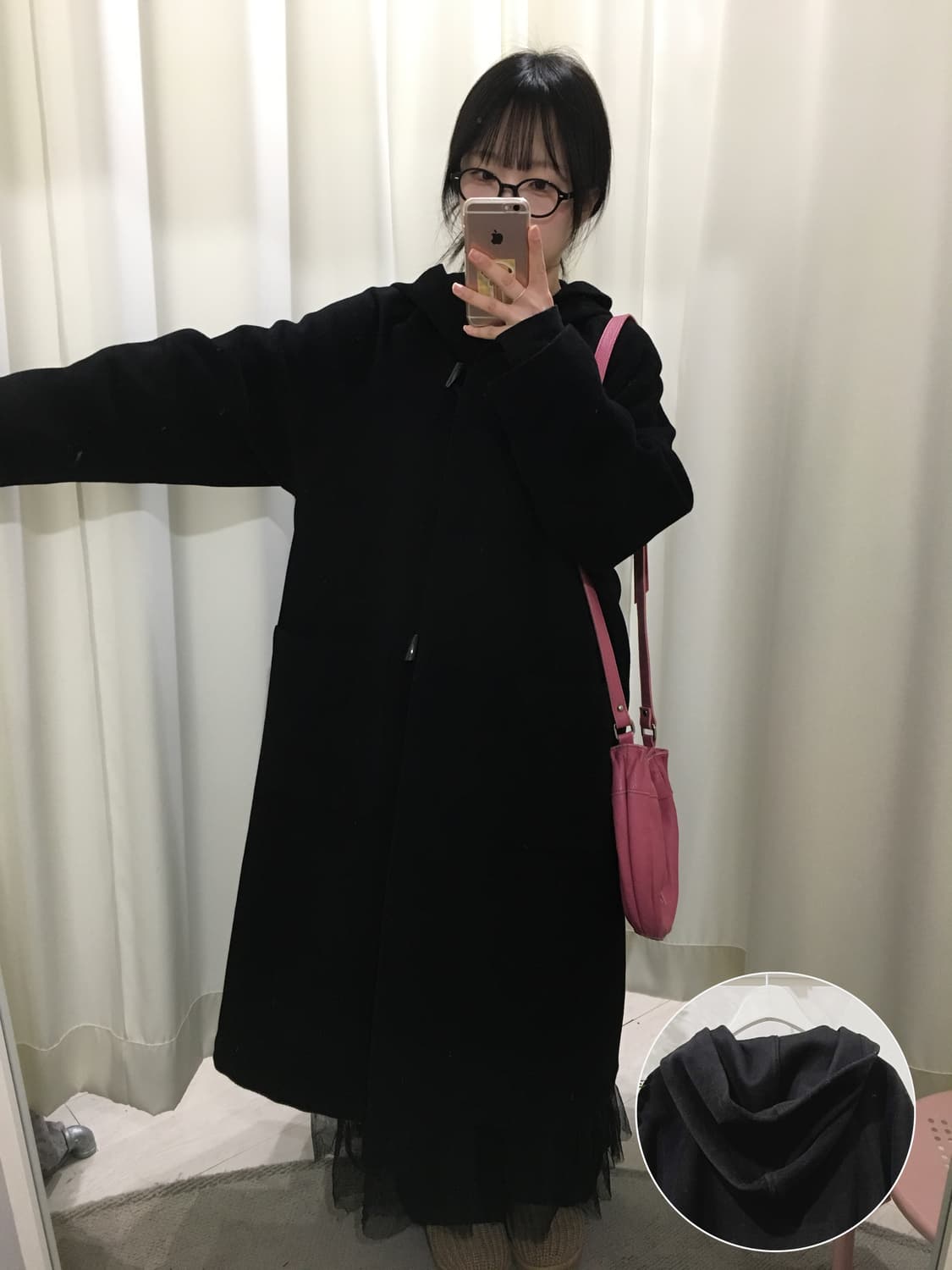 더플 후드 롱코트 상품이미지1