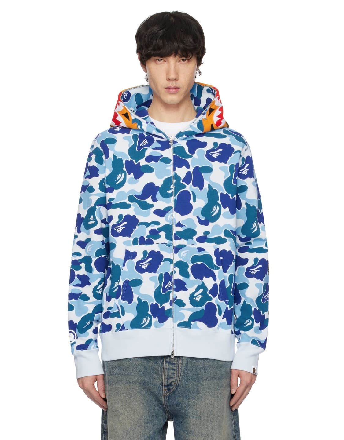 베이프 ABC 카모 타이거 후드집업 블루 상품이미지7