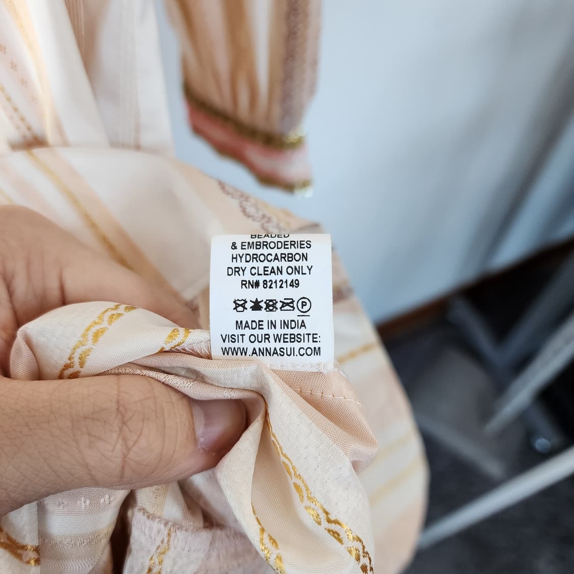 안나수이 아이보리색 자수 롱 원피스 상품이미지6