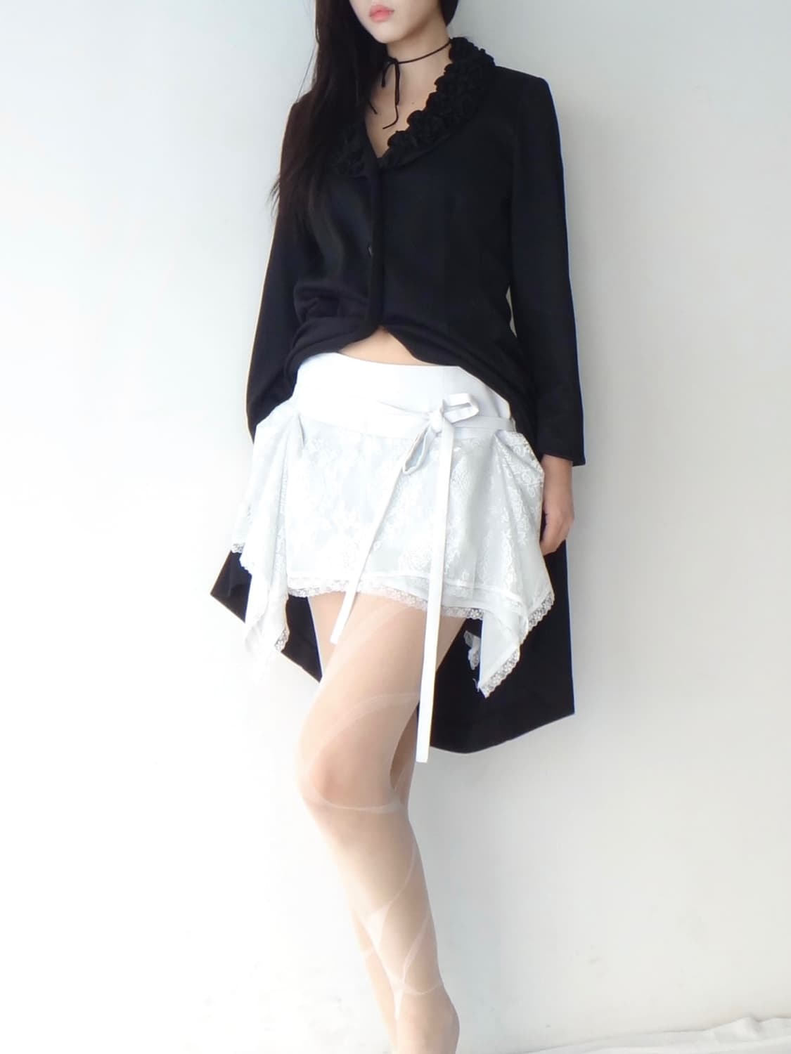 Lace strap layered skirt / pink 상품이미지5