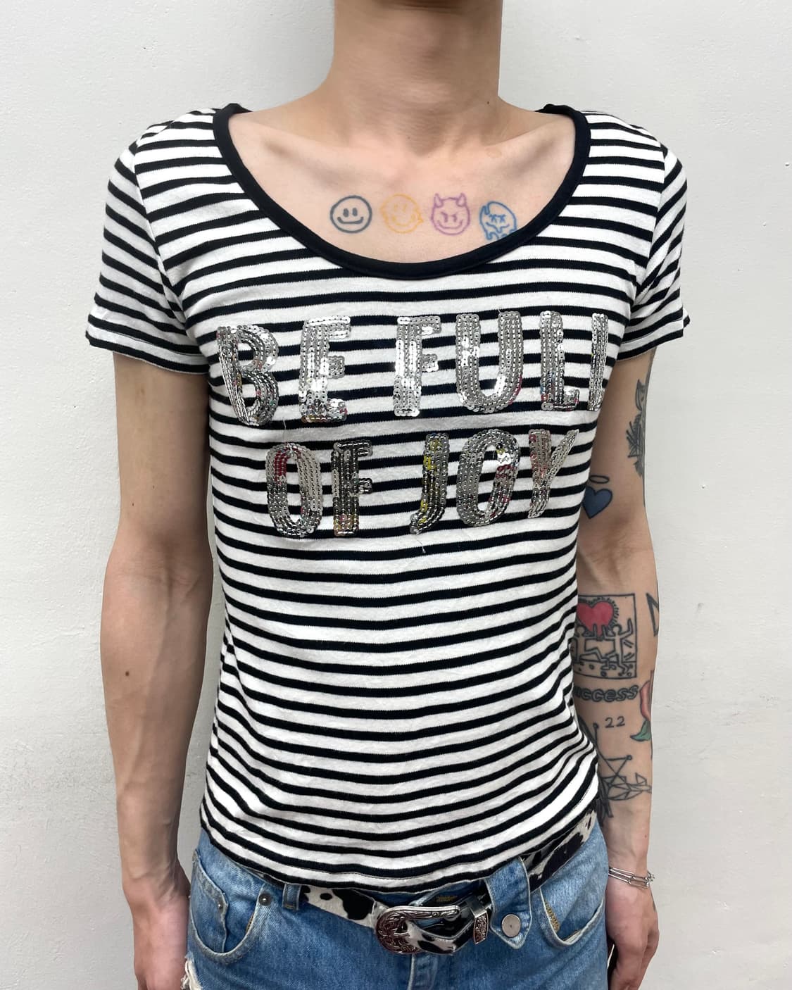 Stripe Silver Spangled T-Shirt  상품이미지3