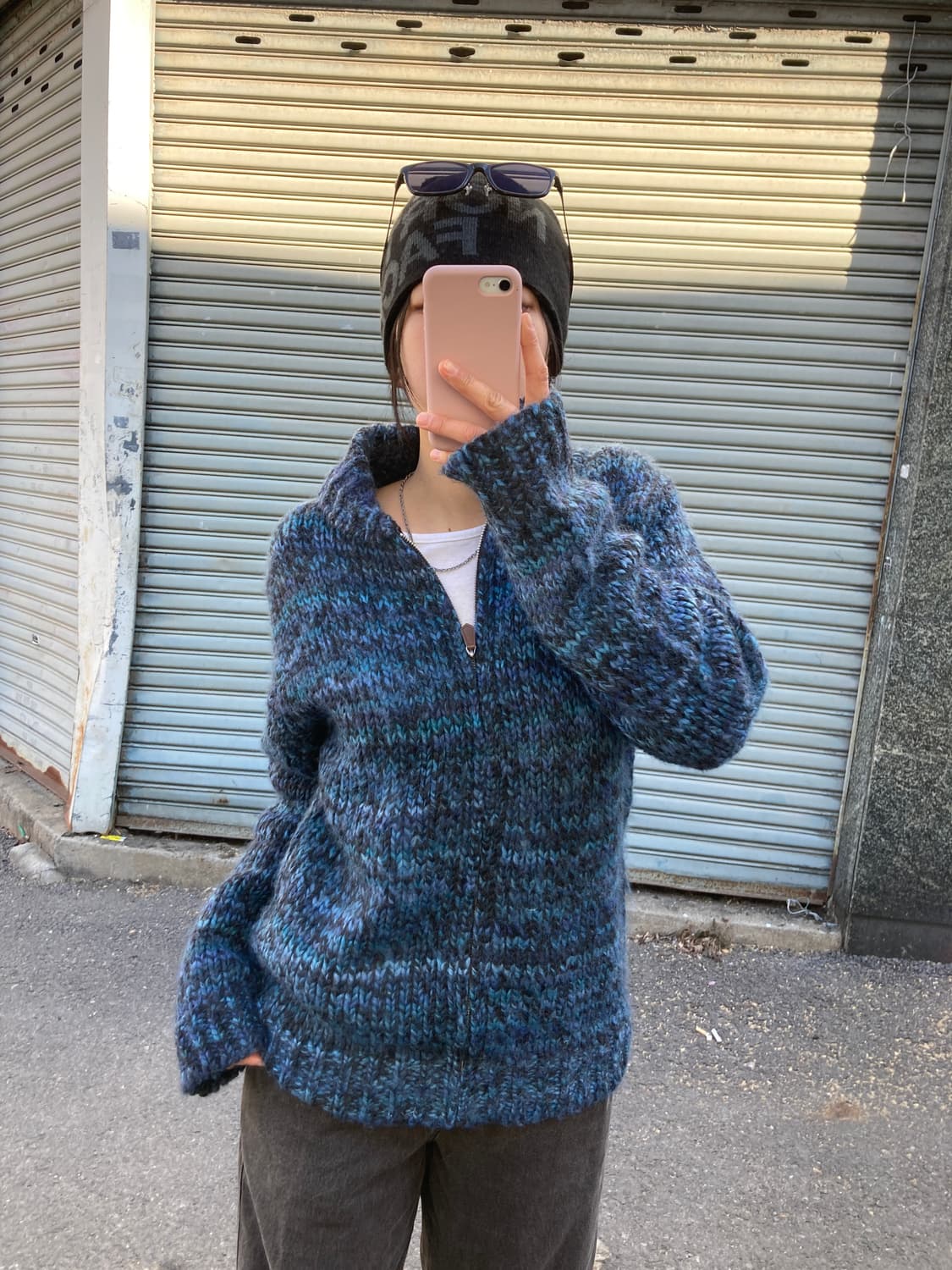 알파카 니트 집업 상품이미지1