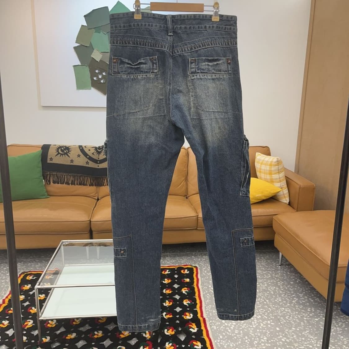 루돌프 발렌티노 올드스쿨 메탈 포켓 데님 카고팬츠 32인치 C06673 상품이미지4