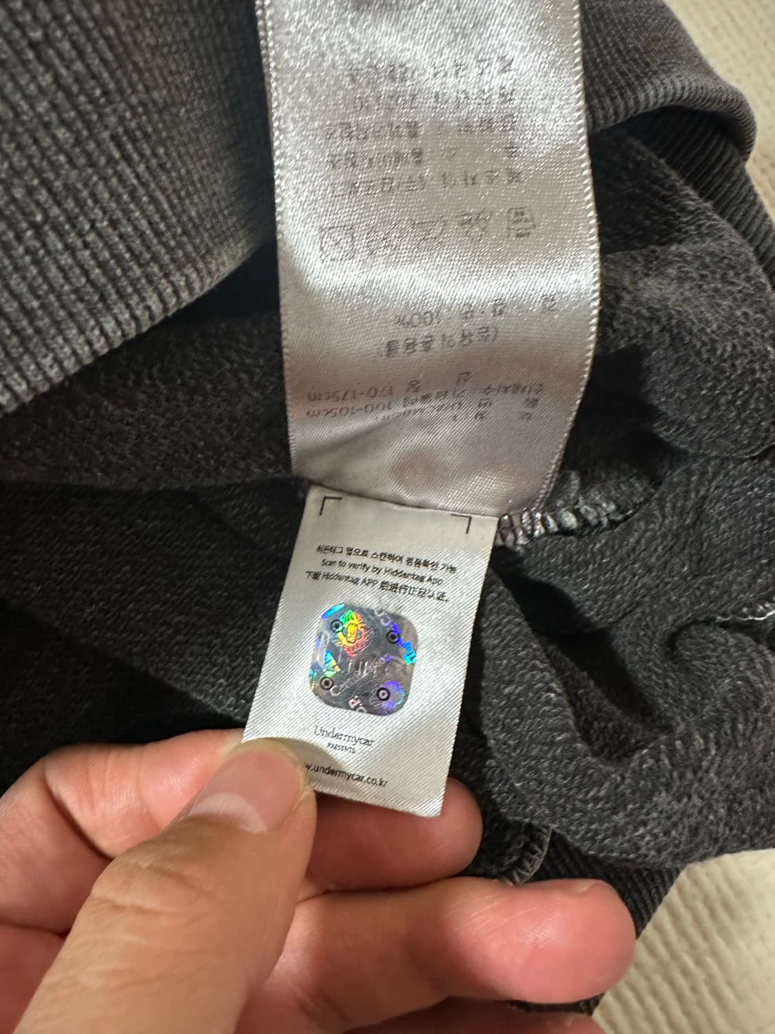 1) 언더마이카 무 Mu.08 그레이 피그먼트 후드티 상품이미지6