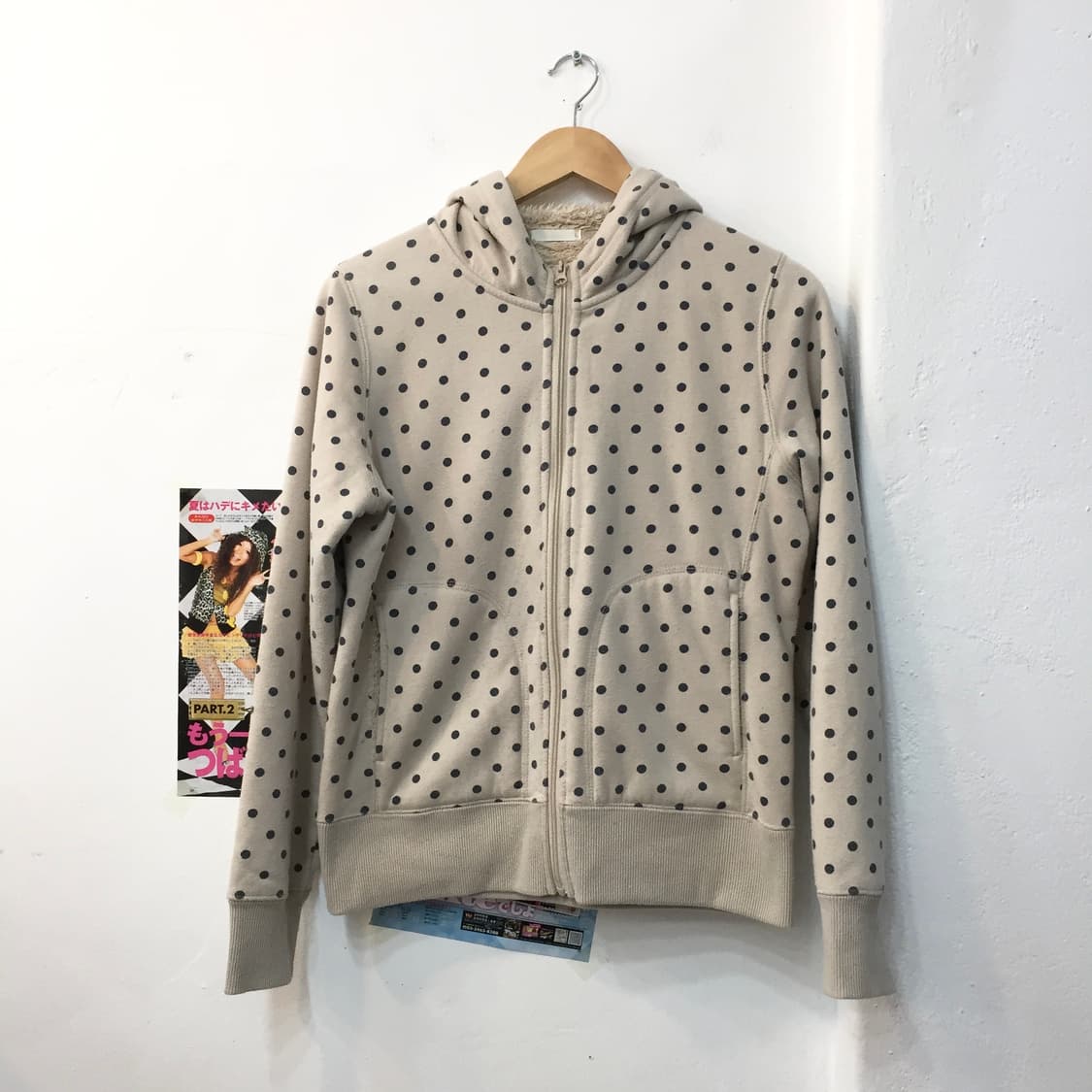 빈티지 도트 후드집업 상품이미지1