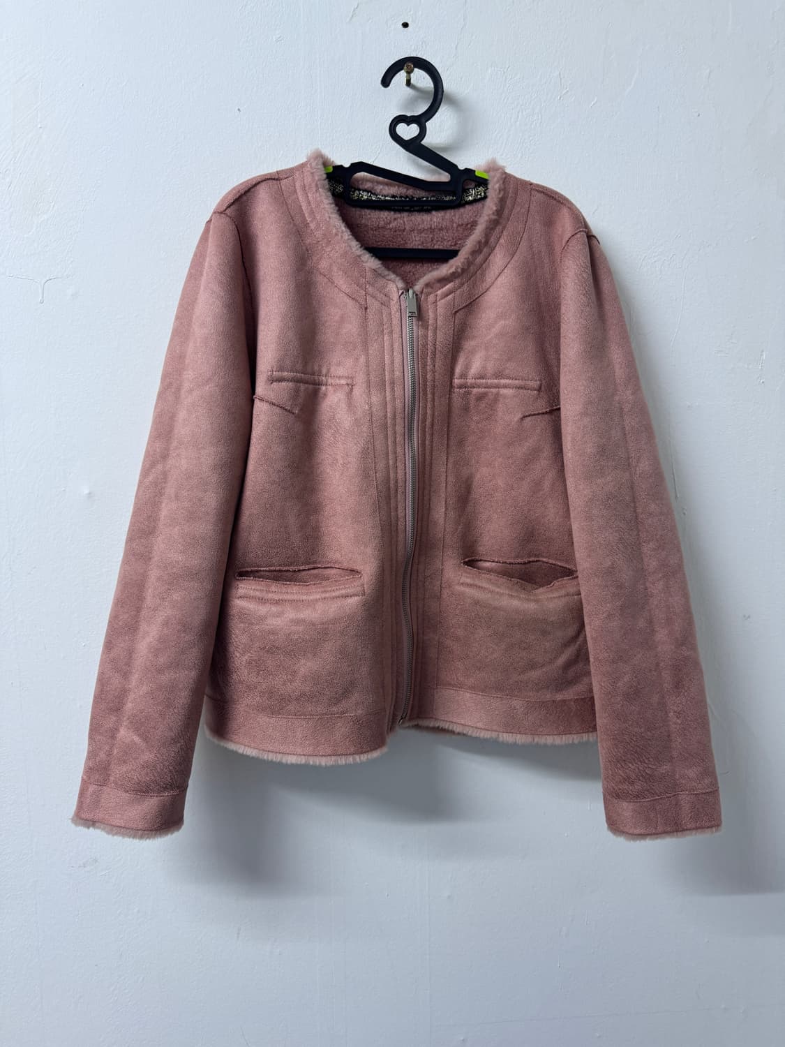 여성 VOLL 볼 양모 트위드 리버시블 무스탕 자켓 M ~ L 상품이미지3