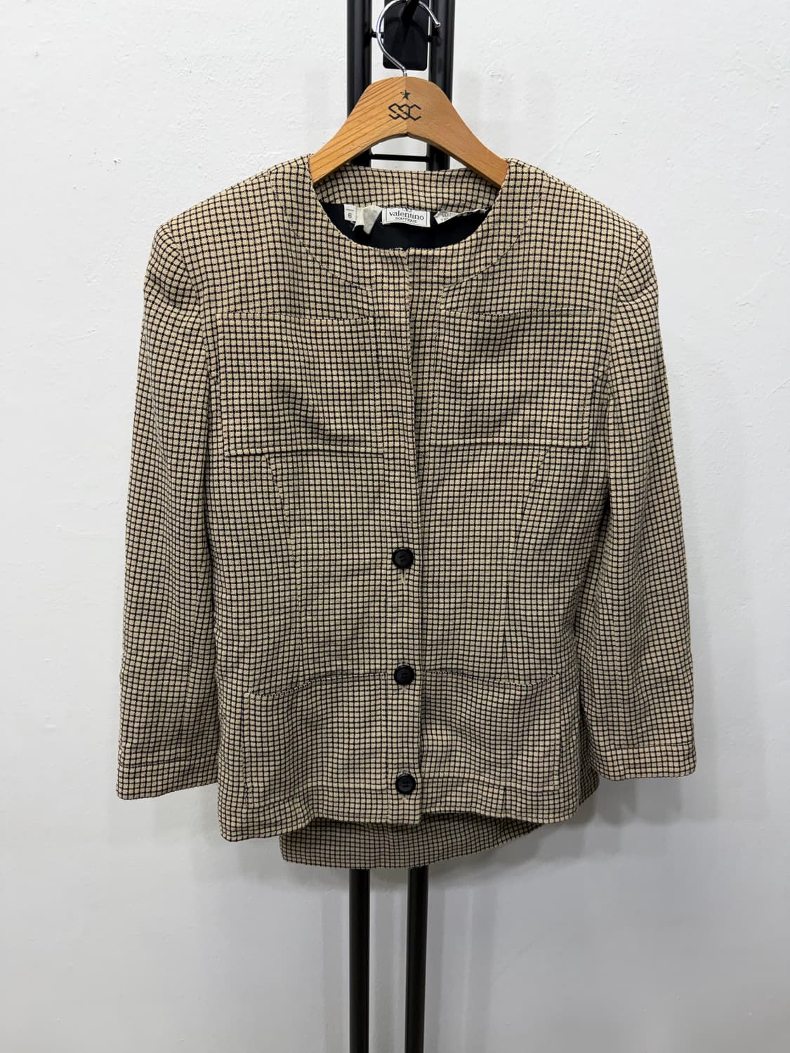 정품) 발렌티노 체크 패턴 자켓 스커트 셋업 6 상품이미지1