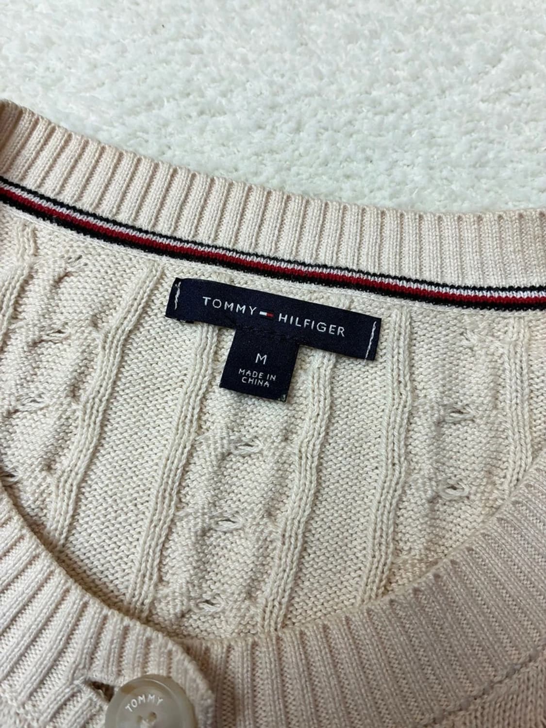 타미힐피거 크롭 꽈배기 니트 가디건 PN5841 상품이미지6