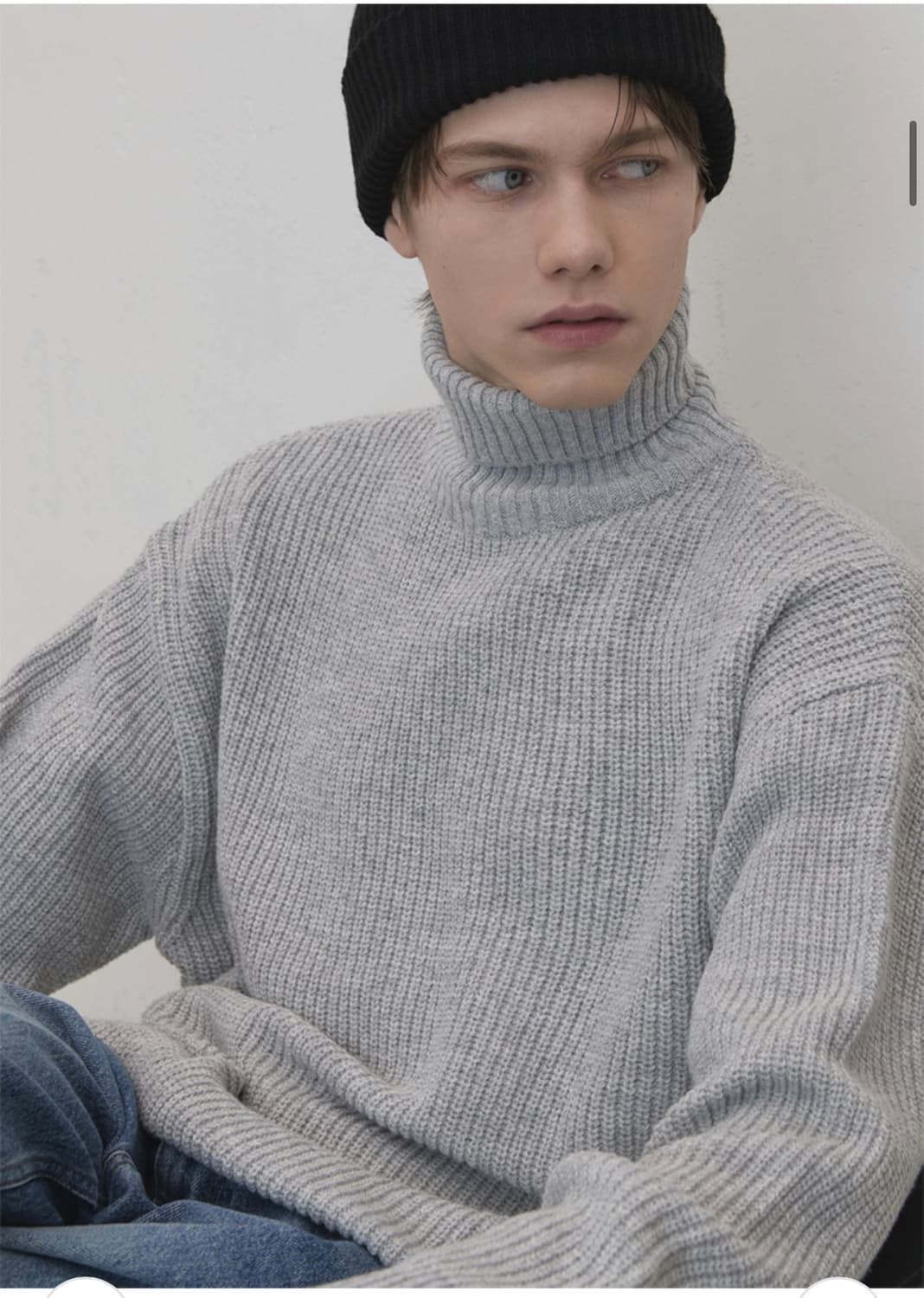 (새상품)(L) 드로우핏 하찌 벌키 터틀넥 니트 [L.GREY] 판매 상품이미지7