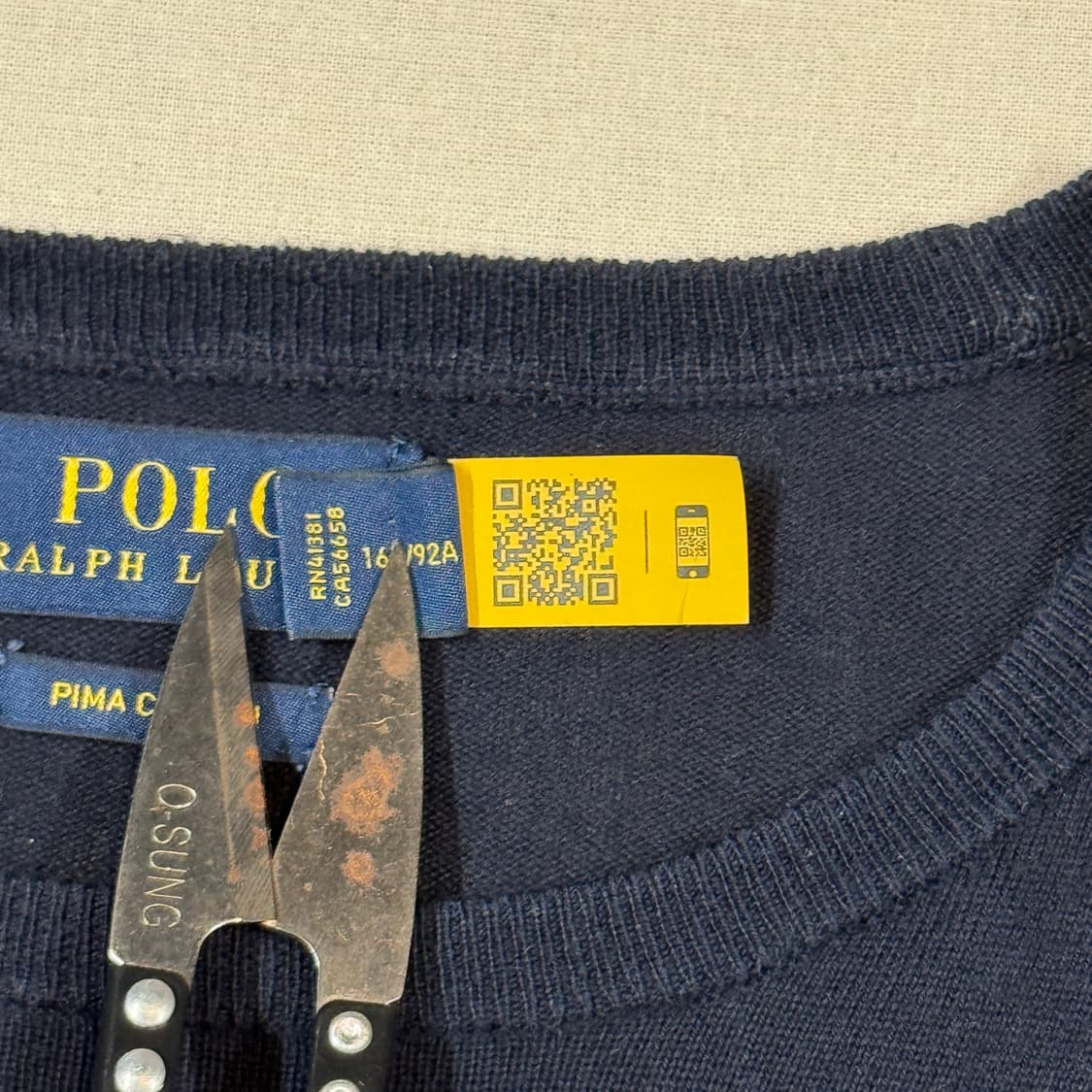 M) 폴로 랄프로렌 피마코튼 네이비 니트 신형 큐알탭 상품이미지7