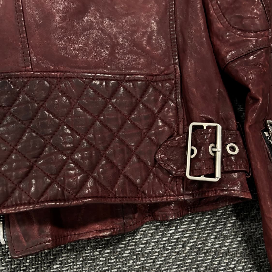 발망 스타일 바이커 램스킨 버건디 상품이미지9