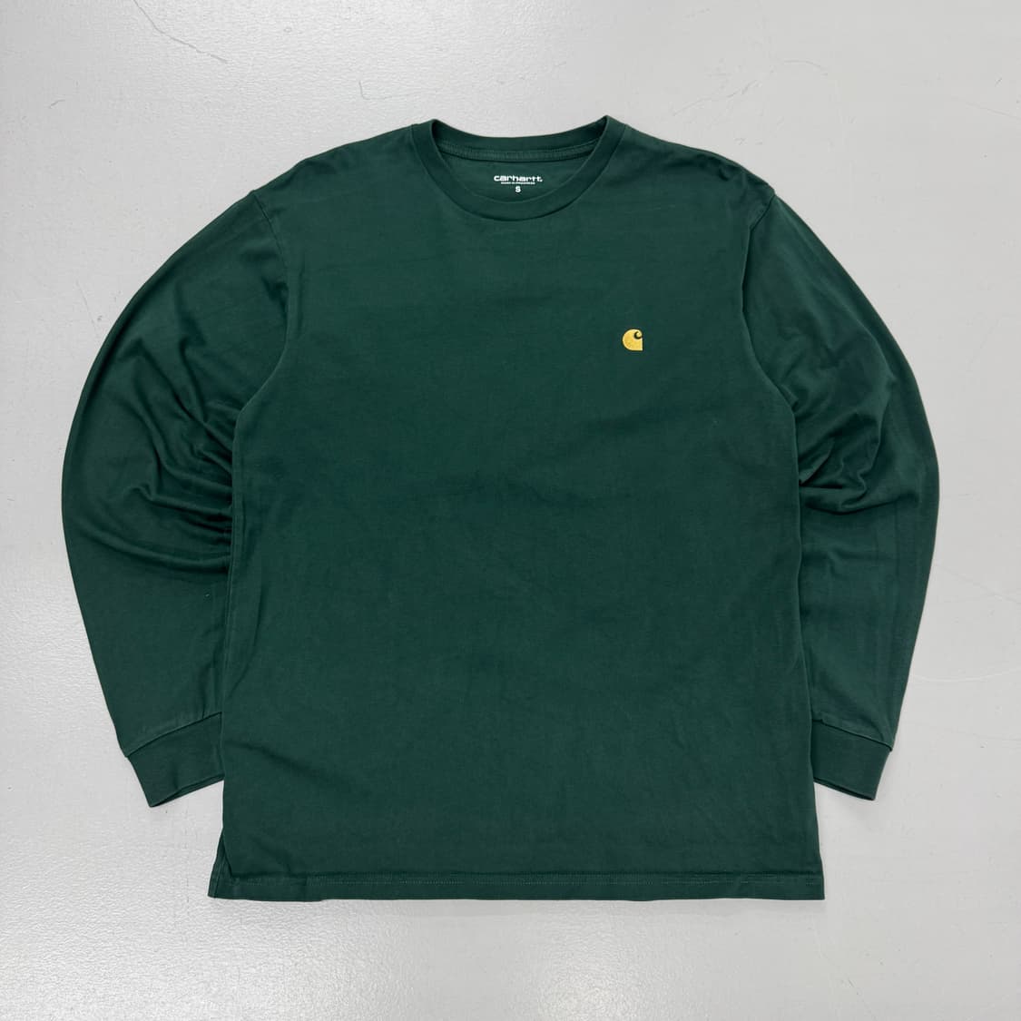 칼하트 WIP 스몰로고 체이스 롱슬리브 그린 상품이미지2