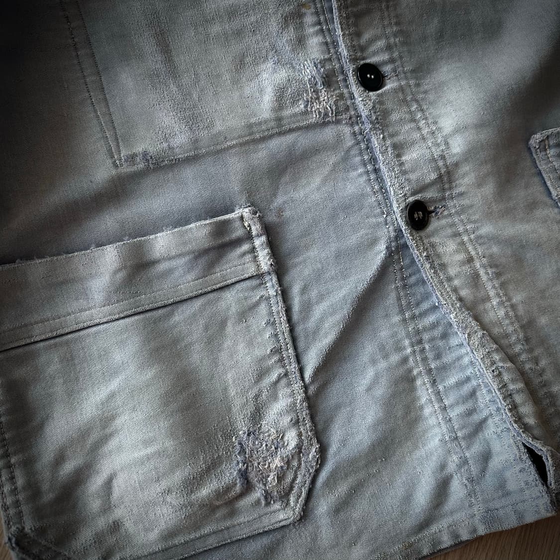 40s French Vintage Moleskin Work Jacket 상품이미지7